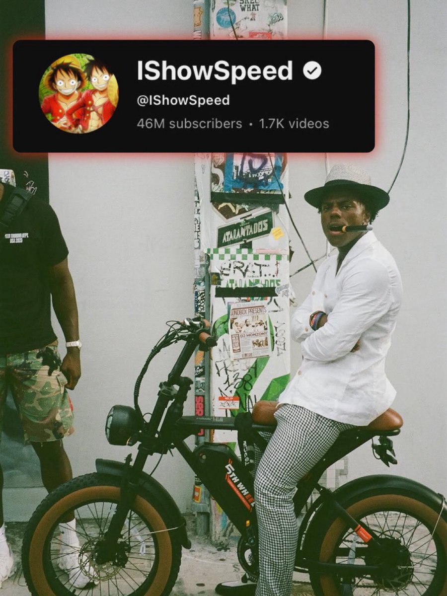 FrenchRapUS's tweet image. 🚨 LÉGENDAIRE ! 

iShowSpeed est devenu cette nuit le streamer le plus suivi dans le monde avec +46 millions d’abonnés 🤯

Ma propagande a enfin porté ses fruits 🥲