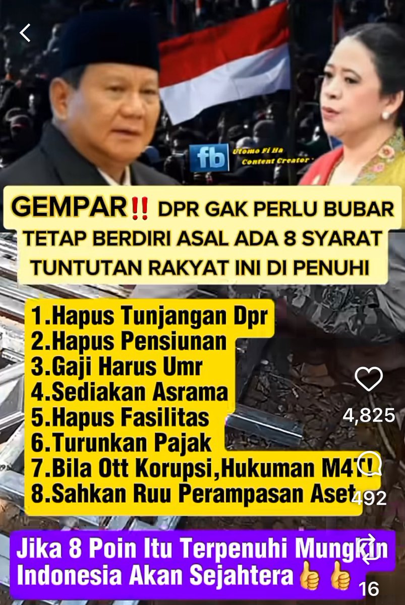 <a href="/DPR_RI/">DPR RI</a> , <a href="/officialMKRI/">Mahkamah Konstitusi</a> , <a href="/DPDRI/">Senator Indonesia</a> ,<a href="/mprgoid/">MPR RI</a> , <a href="/KompasTV/">KOMPAS TV</a> , <a href="/tribunnews/">Tribunnews.com</a> 
Ada yg bikang DPR tidak perlu bubar asalkan lenuhi syarat sbb :