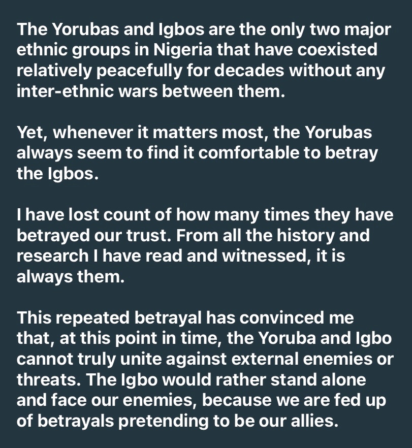 linda91277's tweet image. The Yoruba Betrayal Syndrome.💔