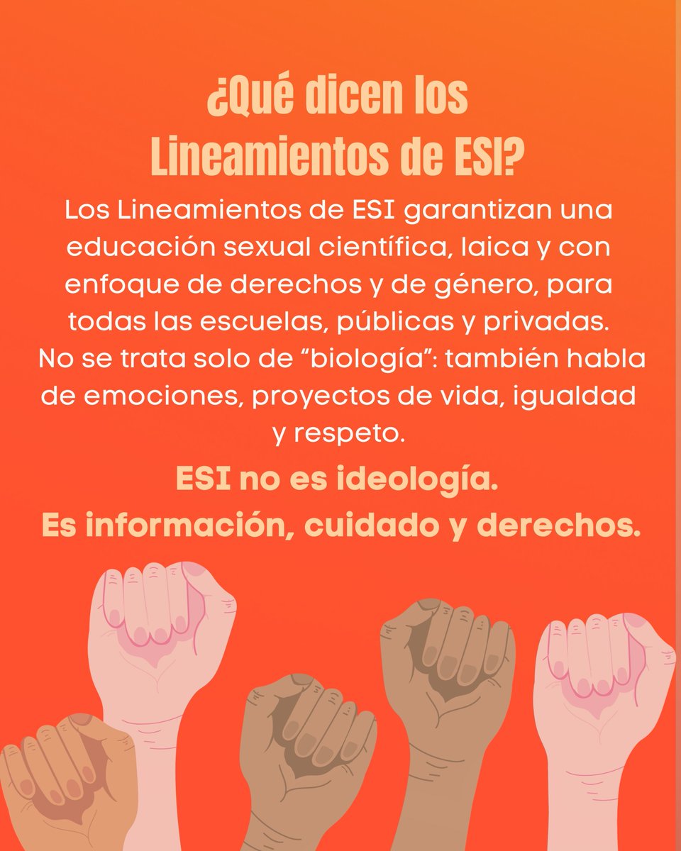 clademperu's tweet image. Hoy #25N recordamos que la ESI no es un “capricho” ni una “ideología”: es un derecho y una herramienta para vivir libres de violencias.
Invitamos a respaldar a docentes y escuelas y exigir al Estado que no ceda ante la presión antiderechos. Comparte y súmate a defender la ESI ✊