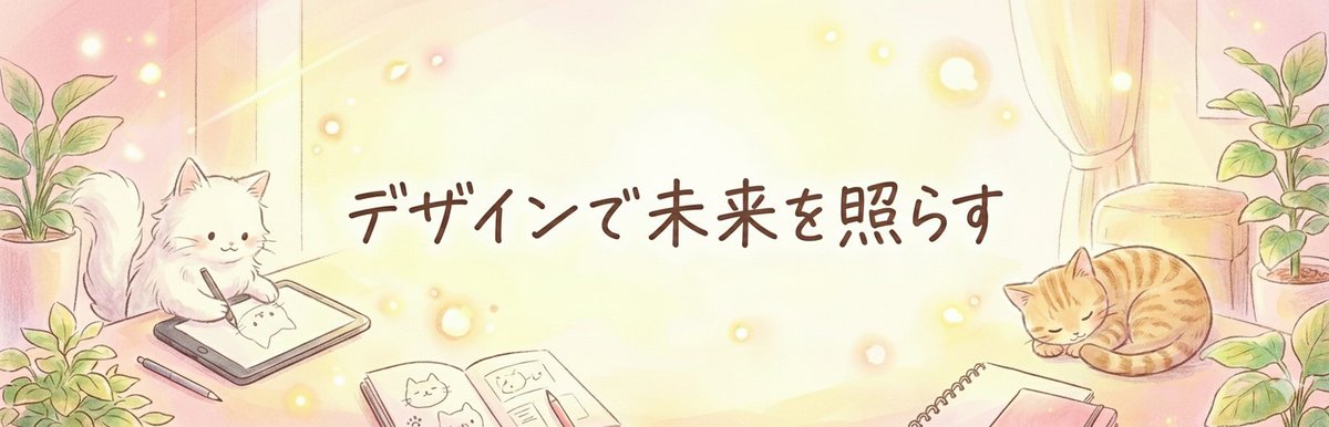 satomilk_design's tweet image. 噂のNano BananaでXのヘッダー作ってみた🍌
『親近感のある優しい印象のデザイン、イメージカラーはピンクと黄色、猫を入れて』って言ったら１枚目作ってくれて、その後猫たちを我が家の子達に近づけてもらった🐱
そして１枚目と２枚目をPhotoshopで合成🛠️
イラスト感強くて…だけどとりあえずはこれで