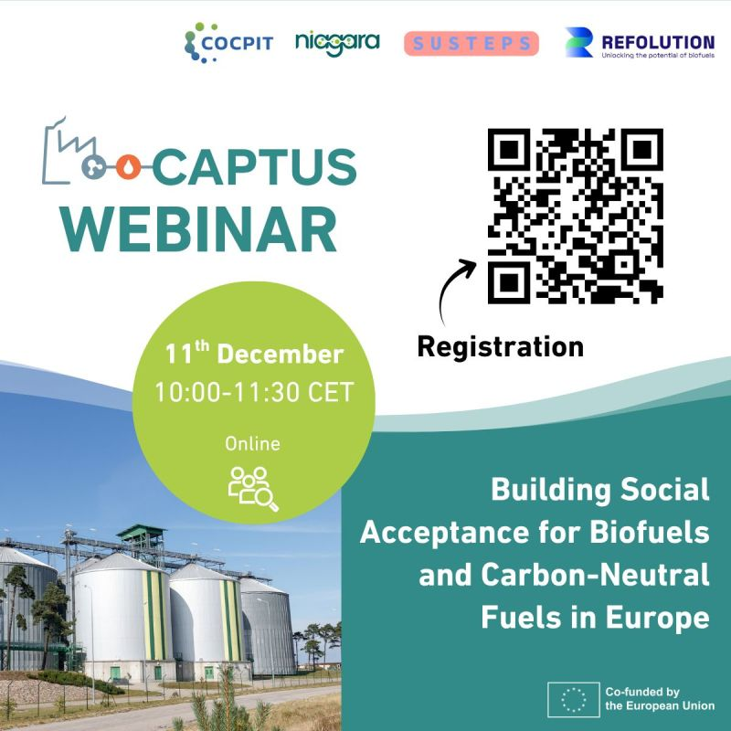 lomartov's tweet image. Desde #LOMARTOV estamos encantados de apoyar y participar con #NIAGARA en este webinar de #CAPTUS, centrado en la aceptación social de los #biocombustibles y los combustibles neutros en carbono en Europa.

Un webinar imprescindible, inscríbete ya! eveeno.com/biofuels-webin…