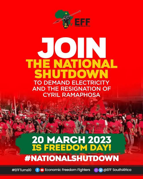 LeighAnnMathys's tweet image. The ANC Government via SAPS wasted R368-Million to sabotage the ONE DAY EFF #NationalShutdown  on 20th March 2023!

Fighters, we are, who we think we are‼️‼️‼️