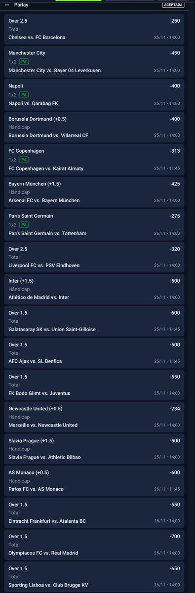 PickCristianRey's tweet photo. Superparlay por +$100,000 MXN para la Champions League 🏆⚽️ https://t.co/J2juG9oPb4