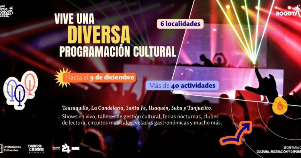 #ViveLaRegiónCentral  || ¿Sin plan en Bogotá? ¡Atentos porque la capital del país se activa con Territorios Vivos 24/7! 🎭🎥🌙

6️⃣ localidades —Teusaquillo, La Candelaria, Santa Fe, Usaquén, Suba y Tunjuelito— se llenan de color, música y creatividad con más de 40 planes