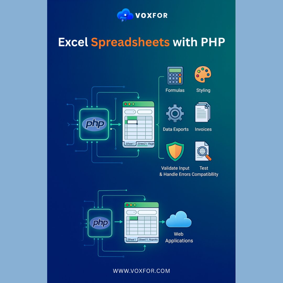 voxfor1's tweet image. Learn Excel spreadsheets with PHP! 📊

Learn PhpSpreadsheet for creating, editing &amp;amp; exporting XLSX, CSV &amp;amp; more. Perfect for reports, invoices &amp;amp; data exports.

Get started now: voxfor.com/how-to-create-…

#PhpSpreadsheet #PHPDevelopment #ExcelReports #WebDevelopment #DataExport