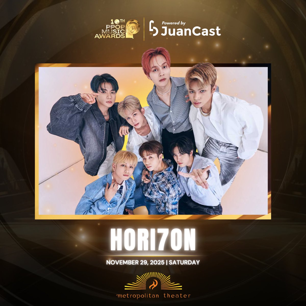 𝗦𝘂𝗺𝗮𝘆𝗮𝘄, 𝘀𝘂𝗺𝘂𝗻𝗼𝗱 𝗸𝗮 𝘀𝗮 𝗶𝗻𝗱𝗮𝗸 𝗻𝗴 𝗽𝗮𝗻𝗮𝗵𝗼𝗻
𝗦𝗵𝗶𝗻𝗲 𝘆𝗮 𝘆𝗮~ 🎵

Magkita-kita kasama ang <a href="/HORI7ONofficial/">HORI7ONofficial</a> ngayong November 29 sa Metropolitan Theater para sa 10th PPOP Music Awards Powered by JuanCast🏆🎶

#HORI7ON
#10thPPOPMusicAwards