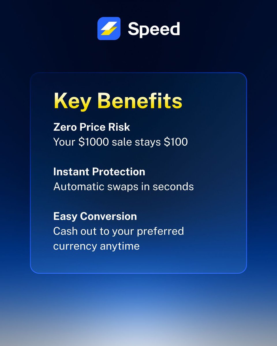 speed_LN's tweet photo. Accept Bitcoin. Keep stability.
AutoSwap converts BTC → stablecoins instantly, protecting every sale.
No dips — just predictable revenue.
#Bitcoin #Stablecoins #CryptoPayments #Fintech #AutoSwap #SpeedMerchant https://t.co/LeGHEJdfcp