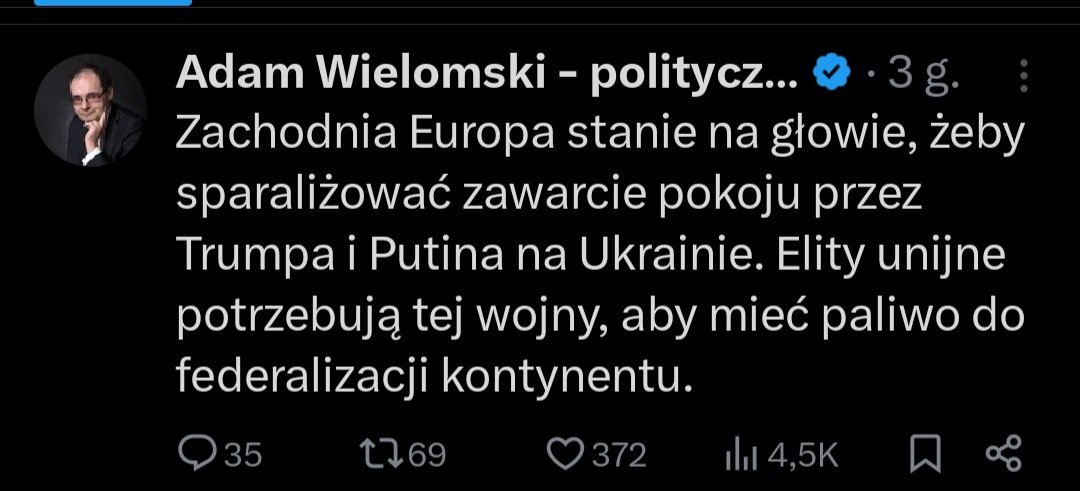 Jedyną stroną, która nie jest zainteresowana pokojem jest państwo, które tę wojnę wywołało- Rosja. Kreml potrzebuje wojny (jeśli nie obecnej, to kolejnej), aby utrzymać władze i strumienie korzyści majątkowych. 
Osoby znane z szerzenia przekazów propagandowych zbieżnych z
