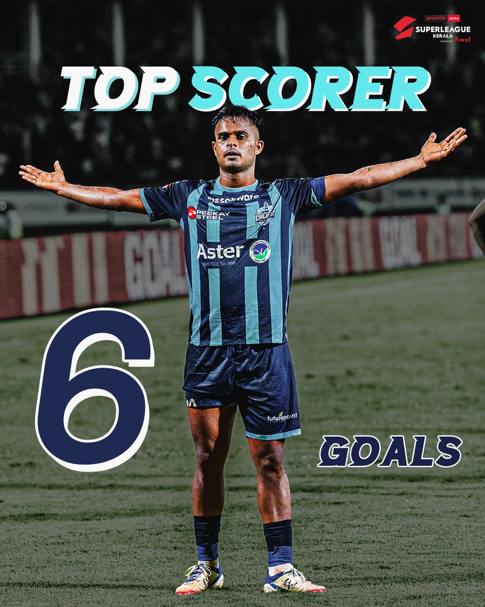 abdulrahmanmash's tweet image. Kerala Blasters Loaned player Mohammed Ajsal with 6 goals is top scorer now in #SuperLeagueKerala 
#KBFC