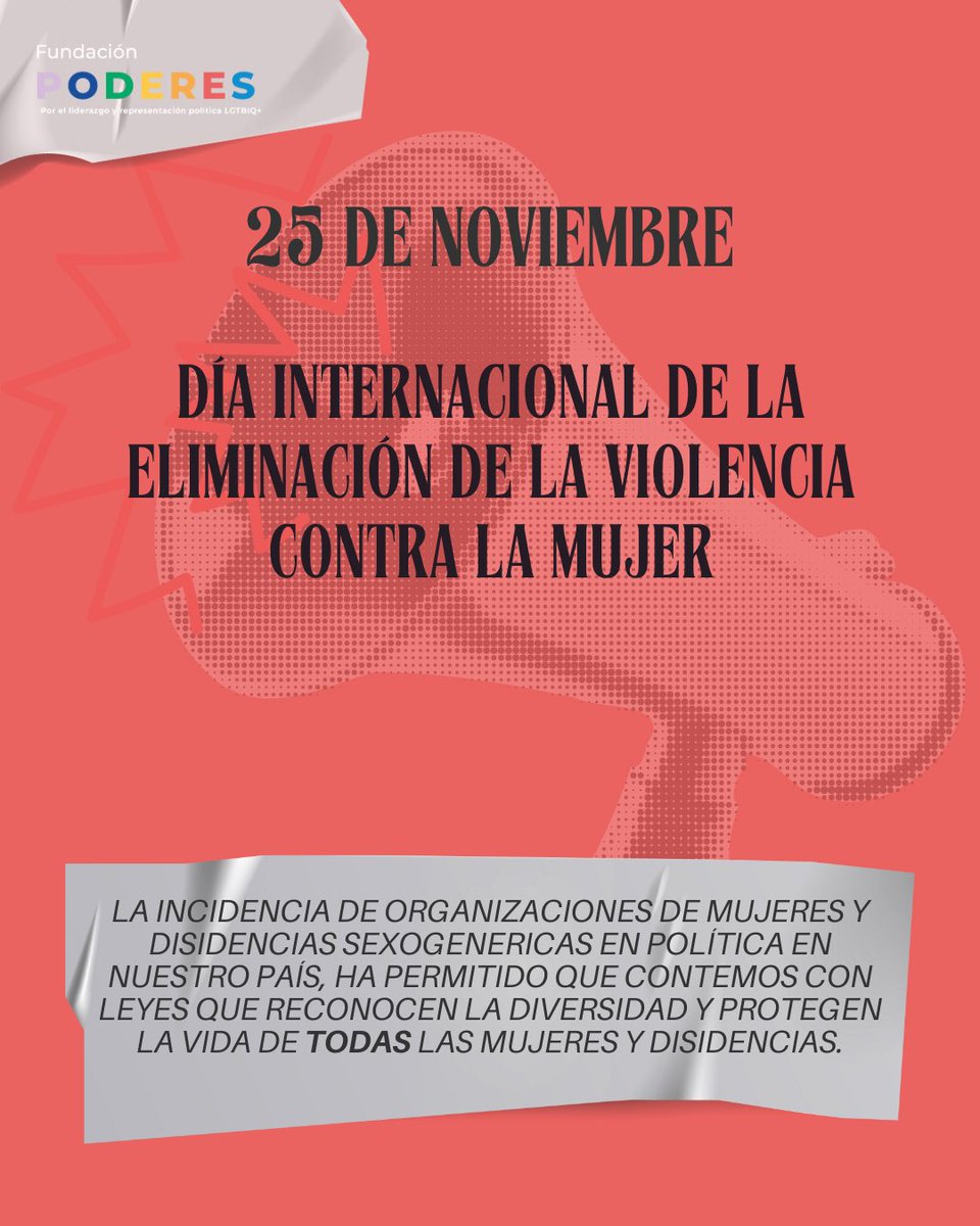 PoderesLGTBIQ's tweet image. ✊🏽Este 25 de noviembre, te recordamos que la representatividad puede transformar la vida de las mujeres. Gracias a la incidencia constante de organizaciones, colectivas y liderazgos de las mujeres y disidencias se han impulsado leyes que han permitido una mirada interseccional