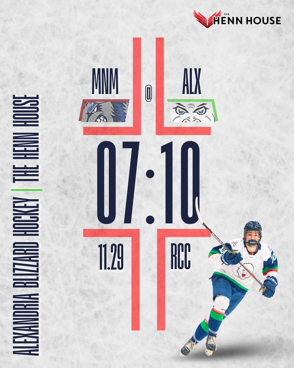 Back at the RCC tonight to battle the Moose. Tonight's game presented by The Henn House and grab your tickets at tickets.alexandriablizzard.com