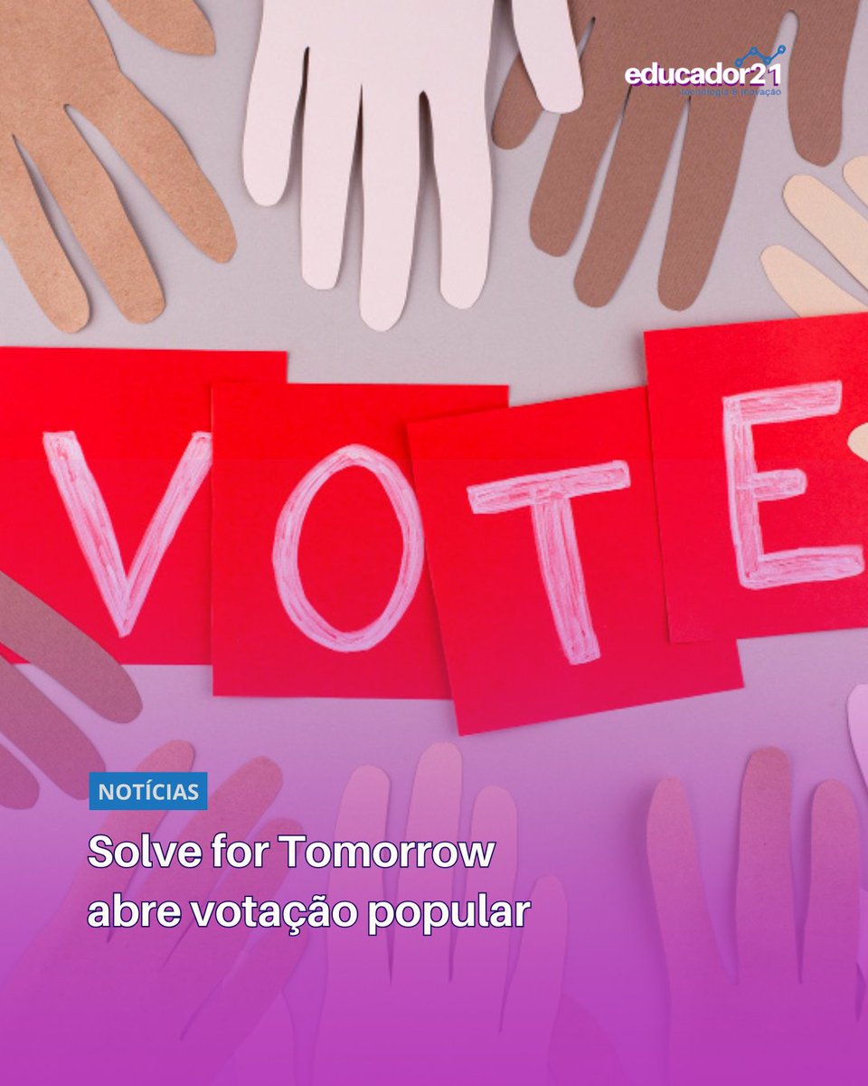 Educadorsec21's tweet image. Votação popular do Solve for Tomorrow está aberta e reúne os projetos finalistas de escolas públicas de todo o país. Só até 28 de novembro: educador21.com/solve-for-tomo…

#educação #tecnologia #inovação #educador21 #Samsung #SolveforTomorrow