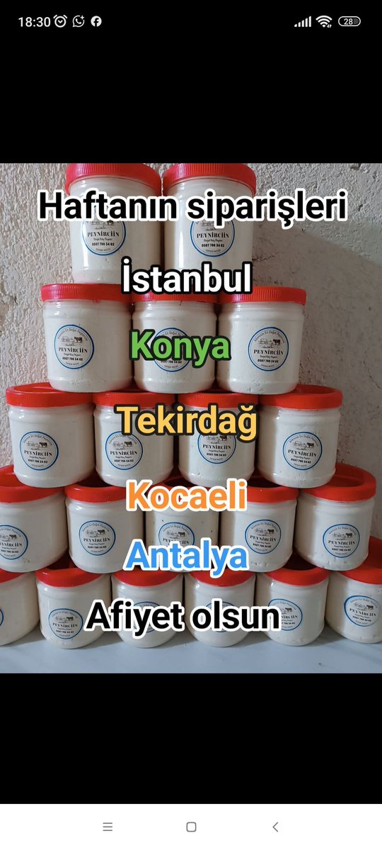 Haftanın siparişleri kargoya verilmiştir inşallah sorunsuz ulaşır afiyetle yersiniz... 
Doğal peyniri sofralarınızla buluşturmaya devam ediyoruz. 
Siz peynire değil peynir sizin ayağınıza gelsin..
