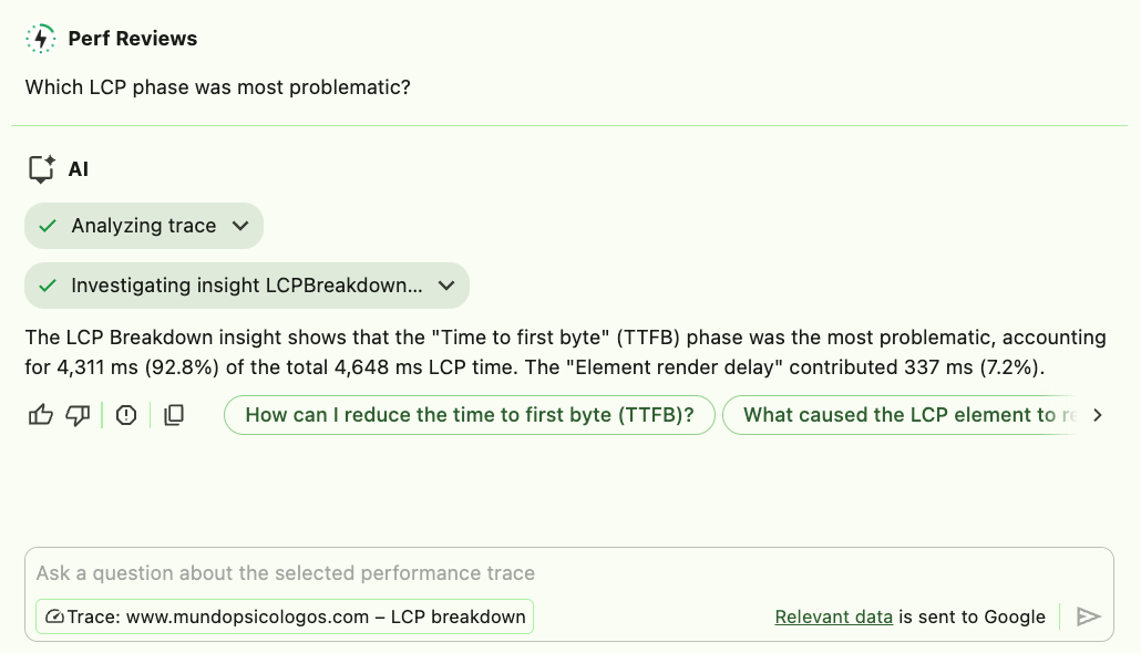 PerfReviews_'s tweet image. With @ChromeDevTools, we can streamline Web Performance Debugging with the help of the AI assistant

#WebPerf #PerfTools #PerfDebugging