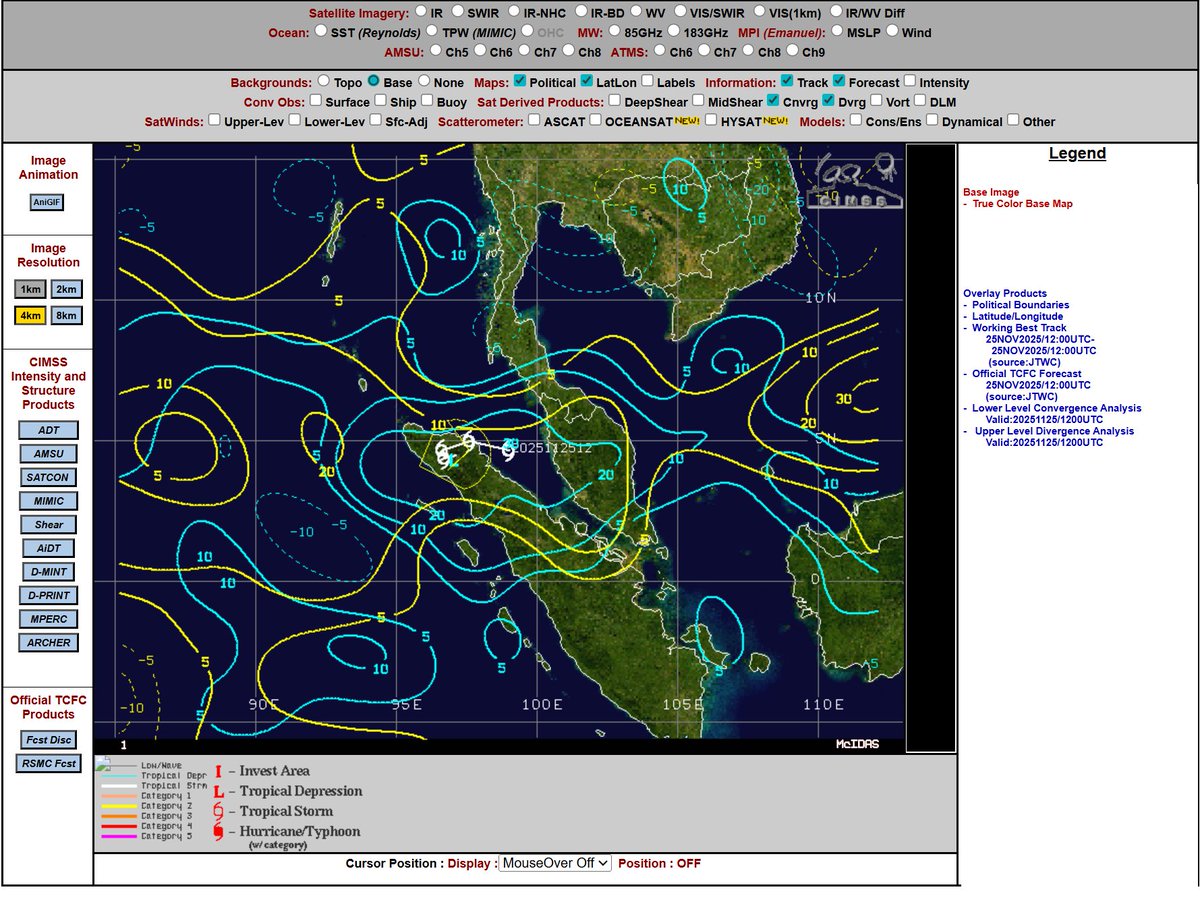 yunyan350's tweet image. #tropicalcyclone
#IndianOcean
#Cyclonestorm
TS級強度的04B很特殊雖然說它屬於北印度洋孟加拉灣洋區範圍內，但它卻活躍在馬六甲海峽之中，甚至整個風暴的核心已經完全堵住了狹窄的海峽，目前受到這個熱帶風暴的影響這塊區域的航運將受到波及。
