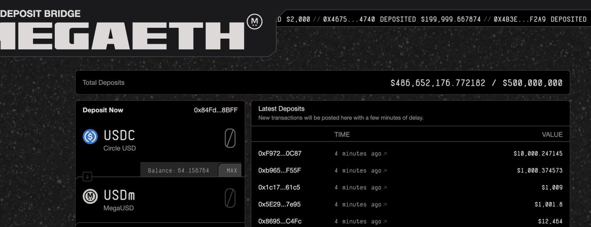 They said 11 am EST but it's open, you can deposit your stable. <a href="/megaeth/">MegaETH</a>