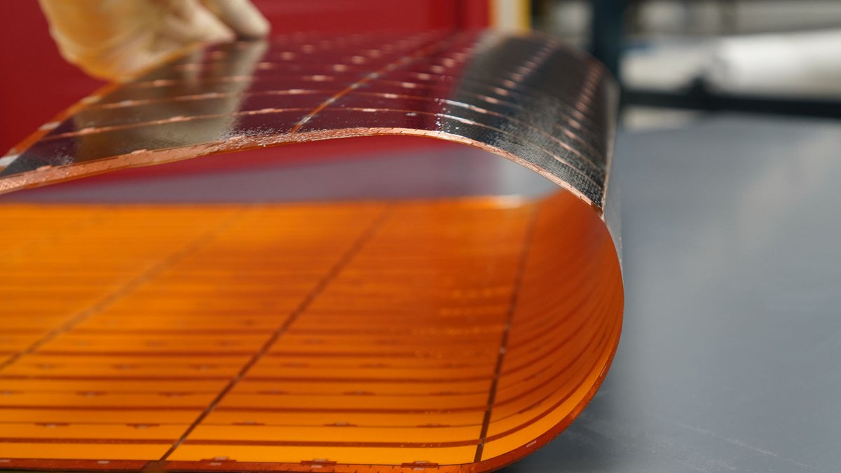 SolestialSpace's tweet image. Solestial solar power modules are engineered for space with an ultrathin design and very low mass. At only 272 microns and 340 - 400 g/m2 depending on mission specifics, the result is more power, lighter launches, and greater design flexibility for next generation spacecraft.