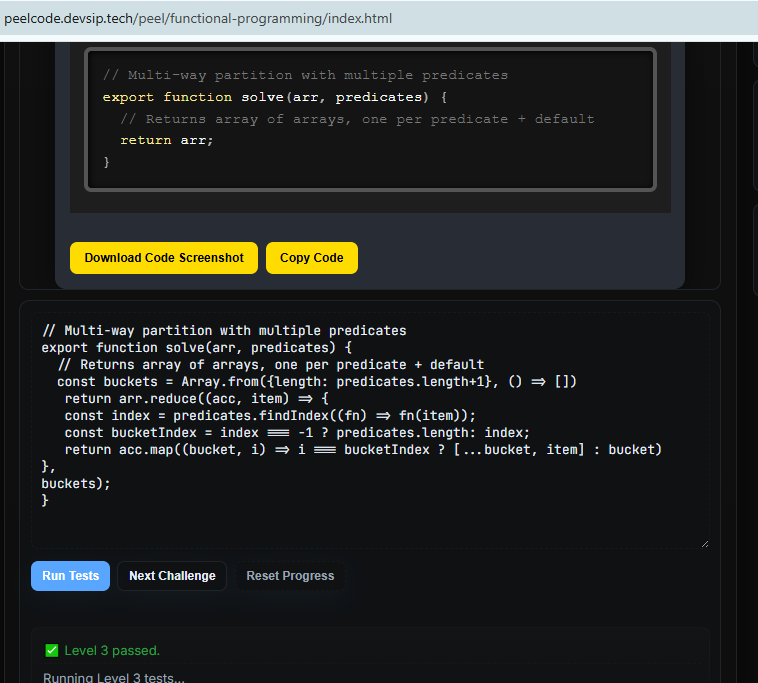 koomekelvink's tweet image. Day 10 of 30 days of functional programming

- Split data into meaningful groups using predicates
- Categorize objects by thresholds for real-world business logic
- Build multi-way partitions for dynamic, flexible pipeline

youtu.be/jk6IYqgWnOI

#javascriptcourse