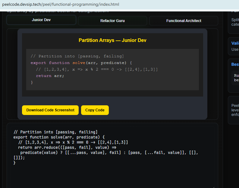 koomekelvink's tweet image. Day 10 of 30 days of functional programming

- Split data into meaningful groups using predicates
- Categorize objects by thresholds for real-world business logic
- Build multi-way partitions for dynamic, flexible pipeline

youtu.be/jk6IYqgWnOI

#javascriptcourse