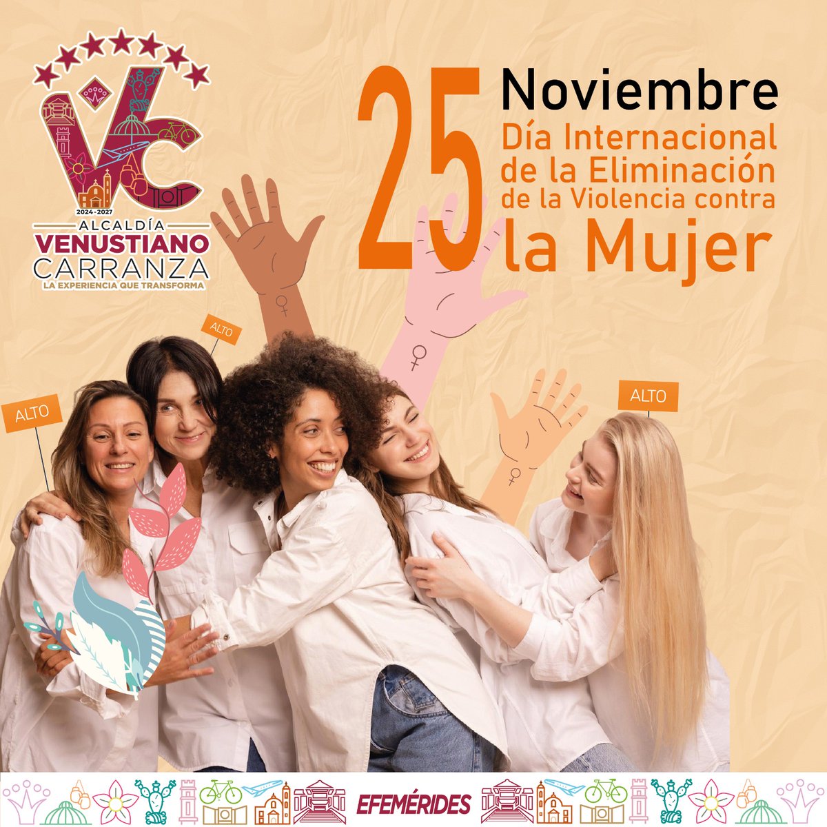 25 de noviembre | Conmemoramos el Día Internacional de la Eliminación de la Violencia contra la Mujer. En #VCarranza alzamos la voz por todas las mujeres y niñas, reafirmando nuestro compromiso de impulsar acciones que garanticen una vida libre de violencia.💜🧡
#25N  #DíaNaranja