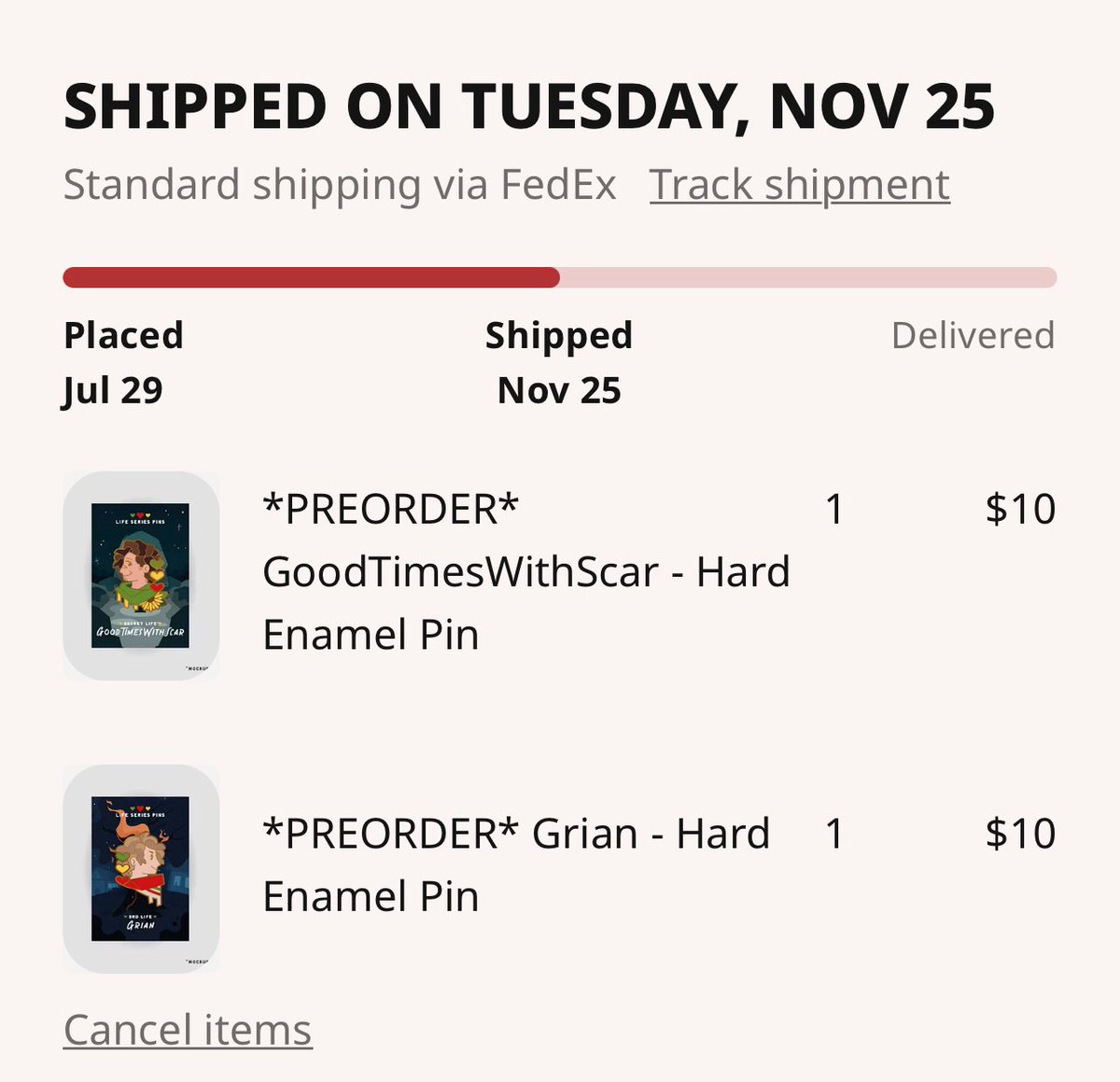 grian4ever's tweet image. YAYY.. my pins finally shipped soo so excited