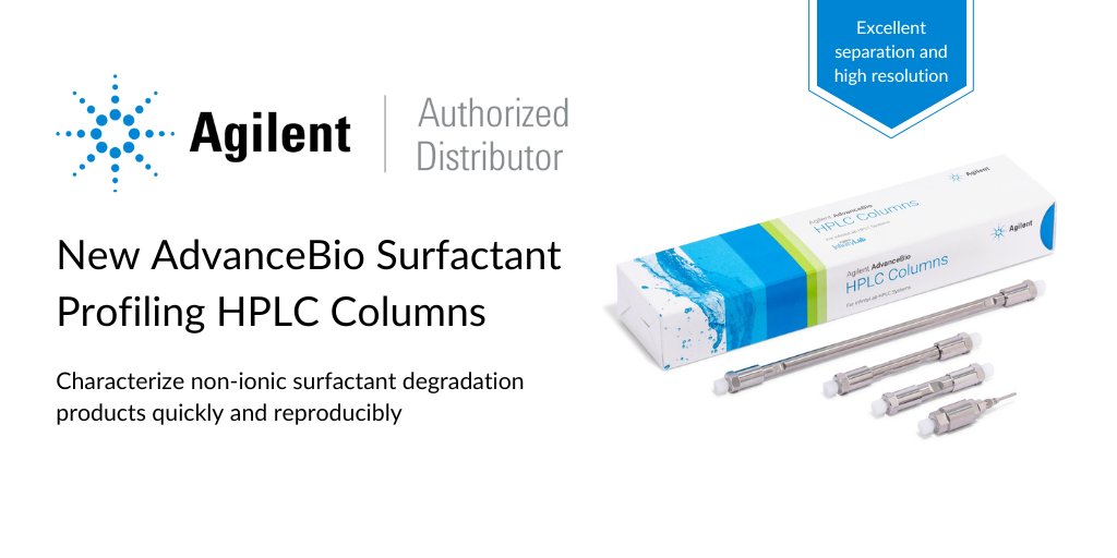 The AdvanceBio Surfactant Profiling HPLC column from Agilent Technologies is the best-in-class column to characterize degradation in polysorbates and other surfactants. Learn more, ow.ly/qAvS50XxsC4

#LifeSciences  #Biotechnology