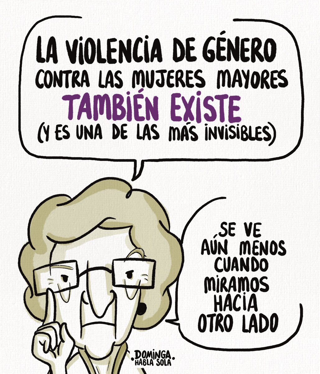 DomingaHabla's tweet photo. La violencia contra las mujeres mayores es una de las más silenciadas. Durante años han vivido aguantando un maltrato que nunca tuvo nombre porque las educaron en el silencio y en aprender a normalizar sus realidades. 
(👇🏼🧵) https://t.co/zskb0tASNA