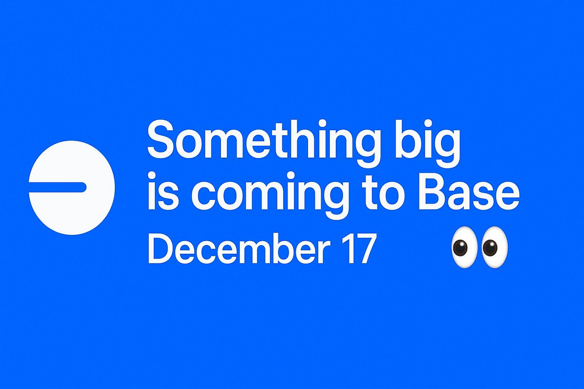 ammarabusriyh's tweet image. Something big is coming to Base on December 17.
What do you think it is?

#base #baseairdrop #Airdrops #Crypto #baseapp
