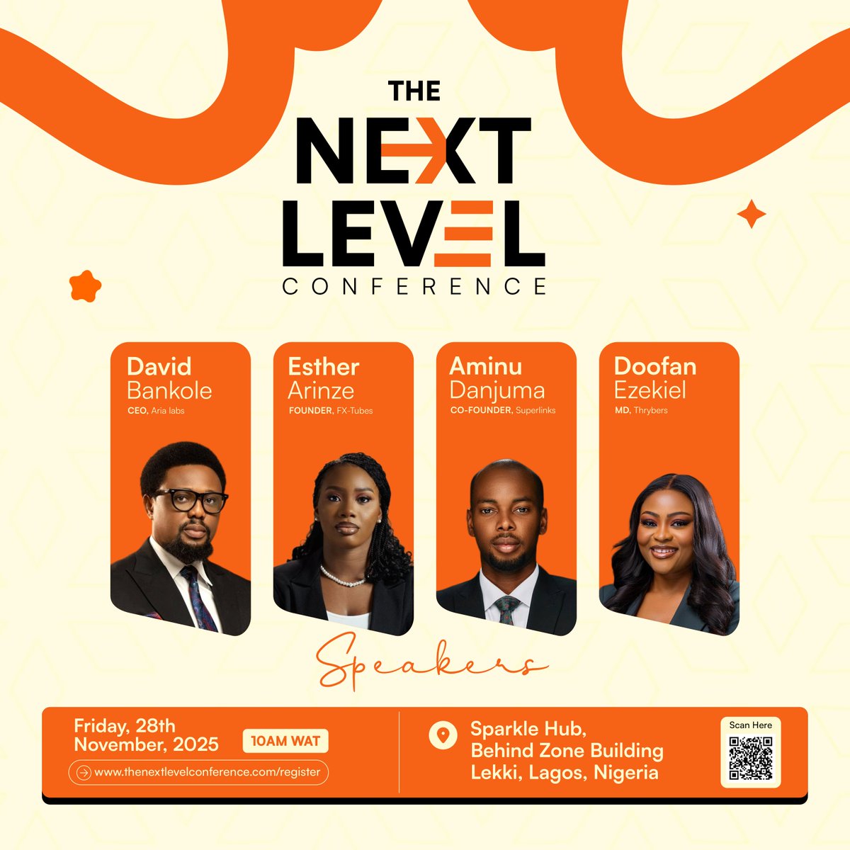 TerdanConcept's tweet image. Tried my hands on an event-style conference poster titled “The Next Level Conference.”

Focus: clean hierarchy, bold speakers section, warm visuals, and a modern layout.

What do you think? 🔥✨
#Design #BrandIdentity #EventDesign