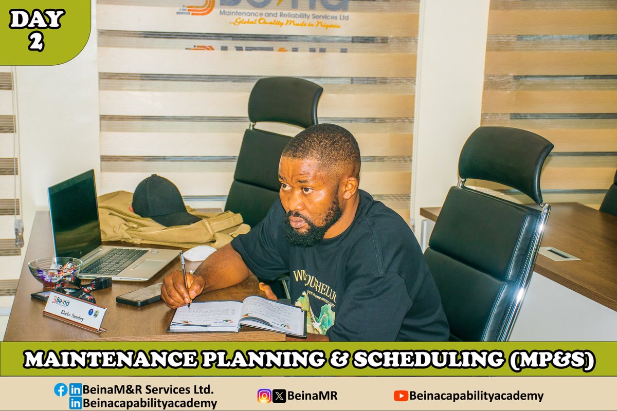 BeinaMR's tweet image. Day 2 of 3: Maintenance Planning &amp;amp; Scheduling (MP&amp;amp;S) Masterclass @beinamr

Another impactful day of knowledg as we continue our deep dive into Maintenance Planning &amp;amp; Scheduling!
