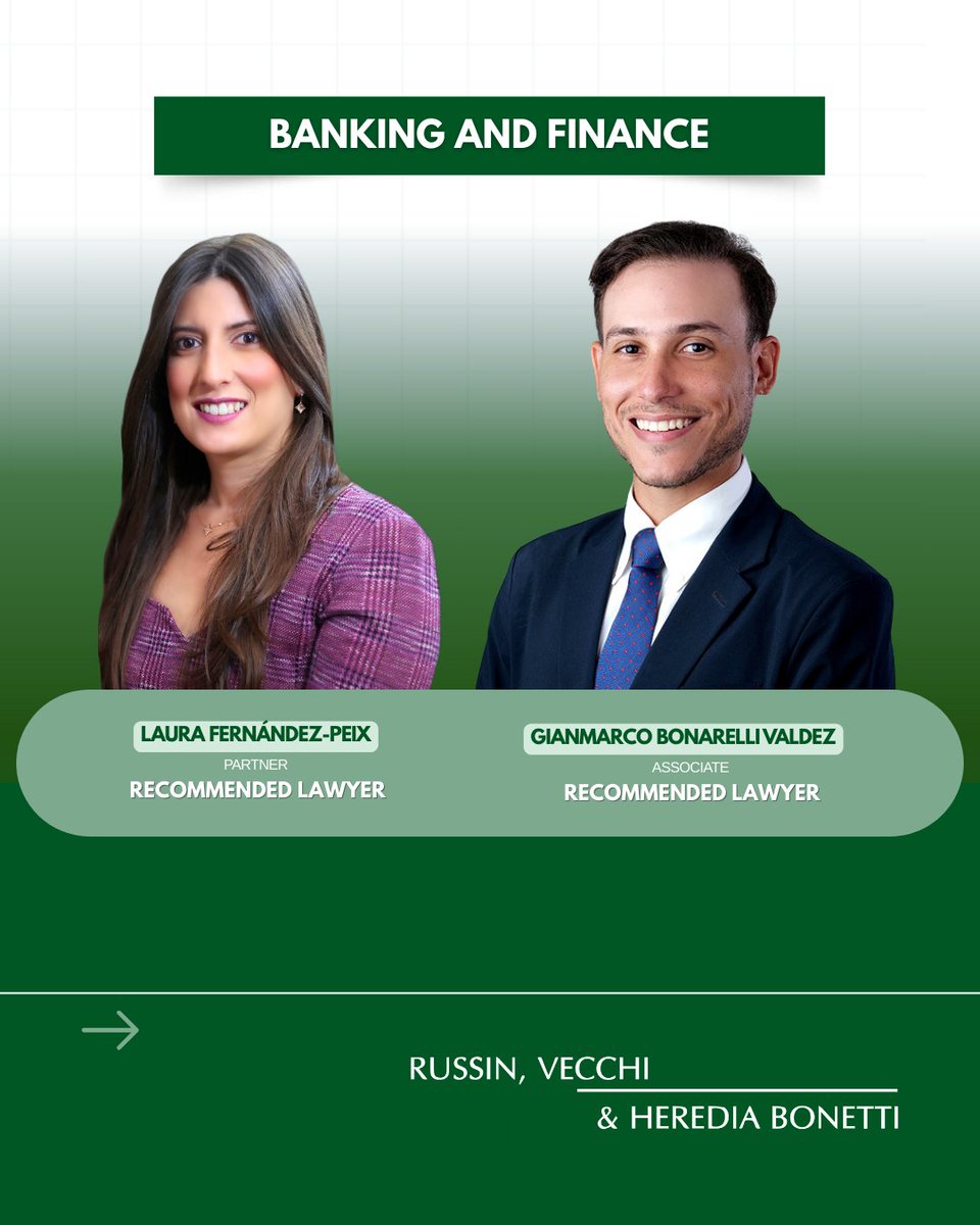 The Legal 500 Latin America 2026 ha reconocido a nuestra firma en las áreas de:

✅Banca y Financiamiento
✅Corporativo / M&amp;A
✅Resolución de Disputas (Litigios)

1/5