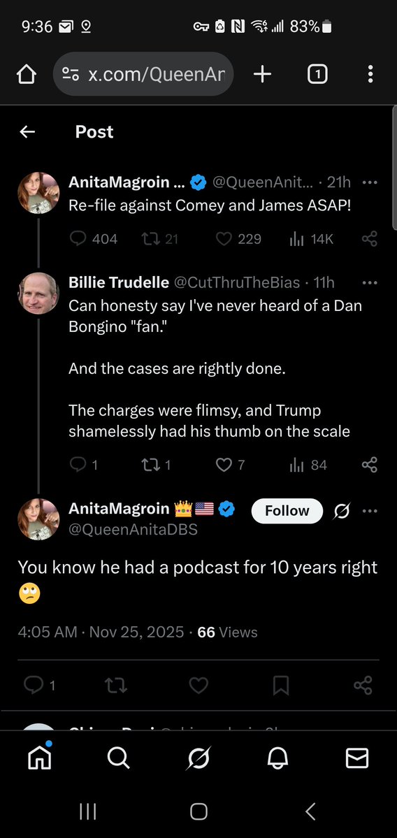 Blocked by "QueenAnitaDBS" for this exchange 😯😯
Seriously.

If you don't think #MAGA people are snowflakes, think again.

And Bongino is a vicious troglodyte who has no business being near any leadership position