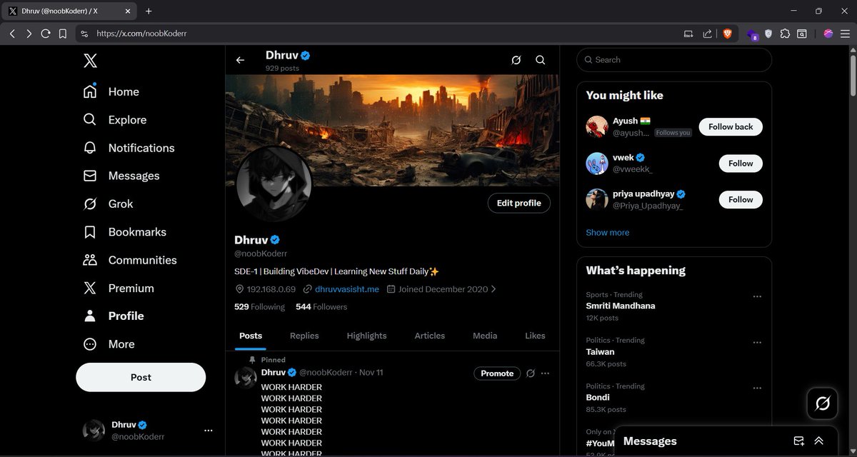 noobKoderr's tweet image. Finally I too have the Verified Badge😭