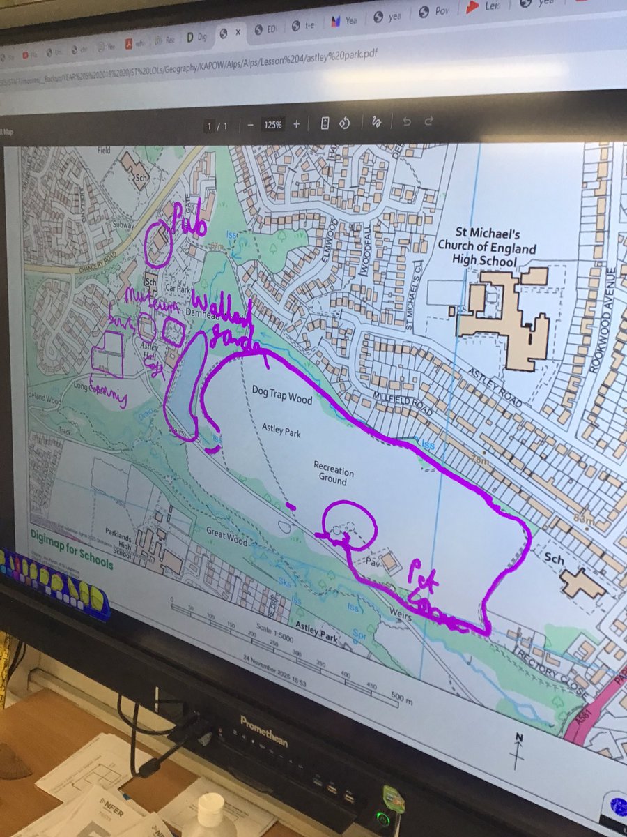 Y5 used OS maps to locate leisure activities in our local area.