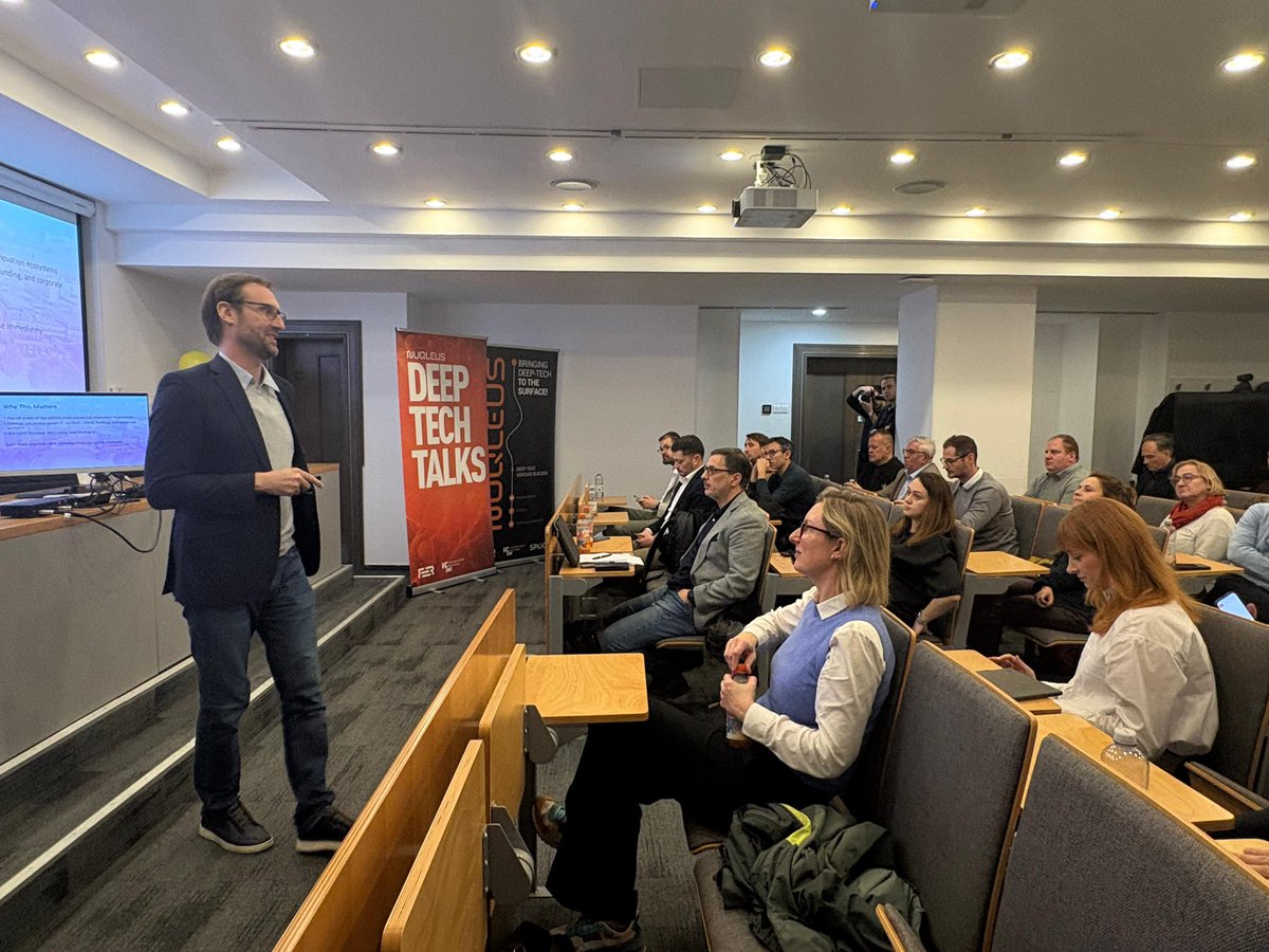 UKinCroatia's tweet image. 🇬🇧 #tech leads Europe: $1.2T sector, 163 unicorns, $7B raised in H1 2025. 
Today we brought that expertise to Zagreb at the #DeepTech bootcamp hosted by Nuqleus at FER, connecting Croatian startups with UK mentors. Huge thanks to the mentors for inspiring 13 ambitious startups!