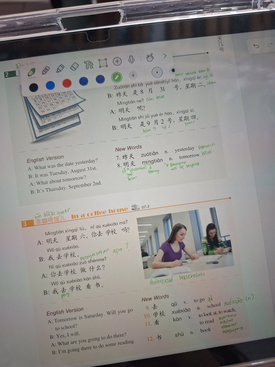 aucecheese's tweet image. [day 13/100]

Pertemuan ke-10 lumayan ngebutt bljr bab 6 &amp;amp; 7.

Ternyata aku belum hafal hanzi, jadi pas part full hanzi agak lama artiinya. 

Harus latihan nulis &amp;amp; ngomong supaya baca teksnya lancar.

#studylog #studytwt #langtwt