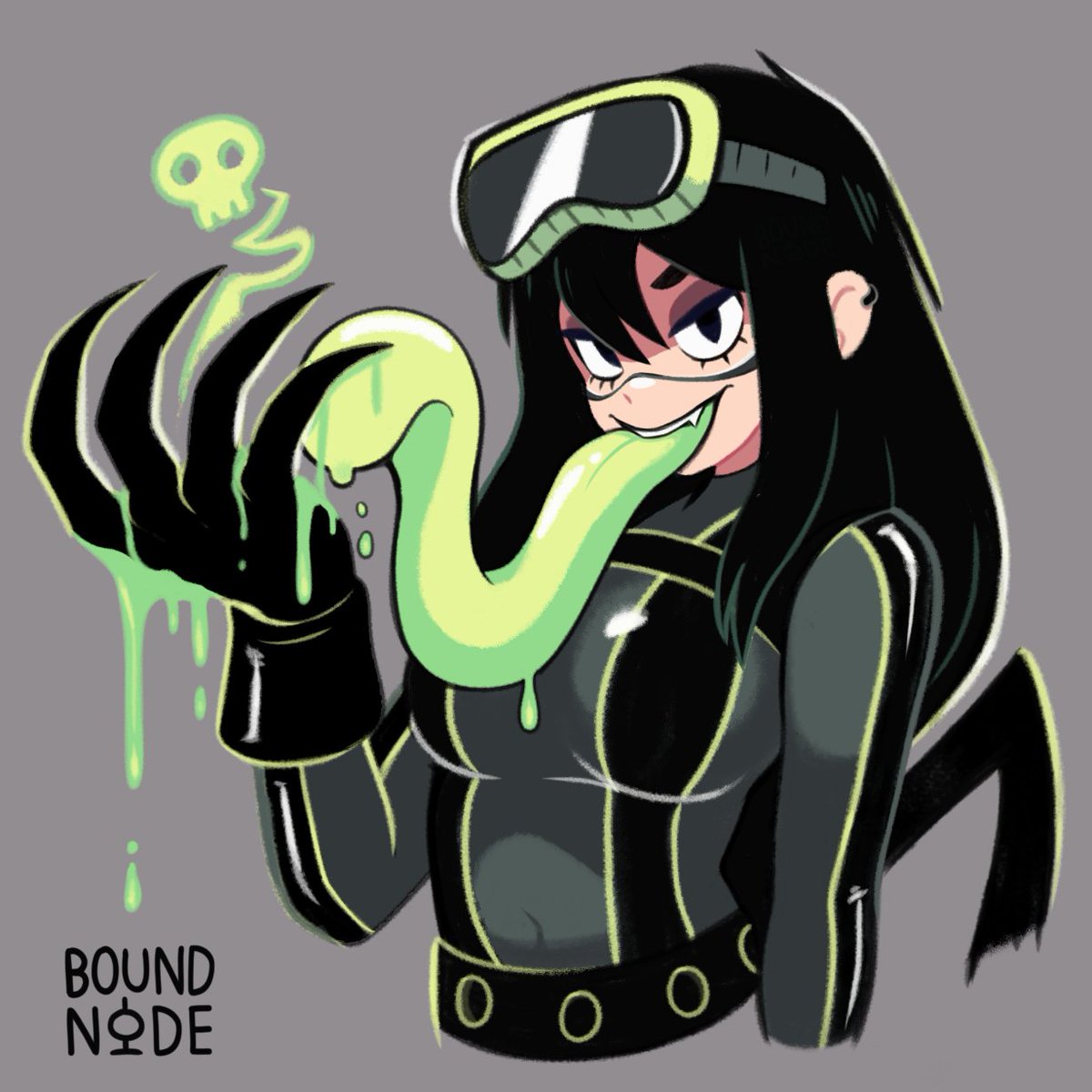 BoundNode's tweet image. Villain Froppy's poisoned claws ☠️ Tsuyu Asui  - My Hero Academia