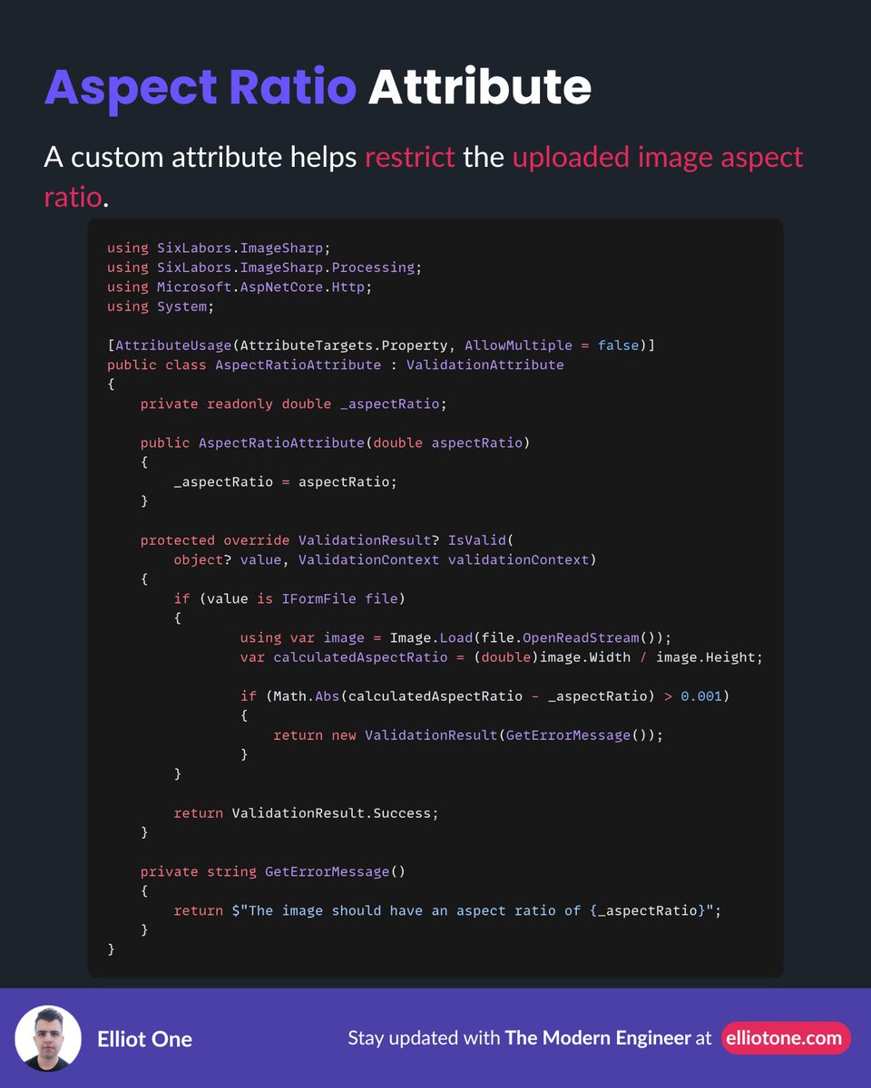 elliot1one's tweet image. ImageSharp is a fully managed, cross-platform library for:

1. Resizing &amp;amp; cropping
2. Filters &amp;amp; effects
3. Thumbnails &amp;amp; compression
4. Metadata &amp;amp; color management

Perfect for consistent, high-performance image workflows.

#dotnet #csharp #imageprocessing