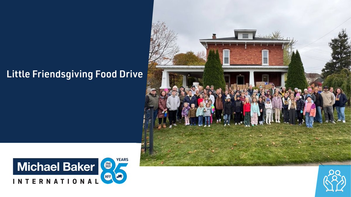 Jacob Nicosia, National Smart Buildings Lead at Michael Baker and his family are Making a Difference in Oxford, MI, through their annual Little Friendsgiving food drive. This year the family collected three tons of food for the Lighthouse of Michigan.

Photo Credit: Will Shulak