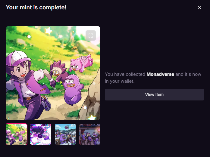 morganacash's tweet image. Just minted my @monadverse 🥳

This happen to be my first NFT mint on @monad
