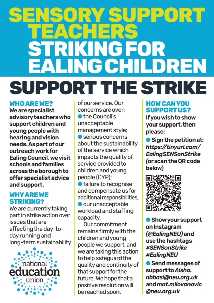 💚 Ealing Greens' Clare Welsby joined the #EalingNEU picket line outside the Council today.

✊ Sensory support teachers have begun a 15-day strike over unacceptable working conditions and management. #SENSonStrike 

Sign their petition below ⬇️

tinyurl.com/EalingSENSonSt…