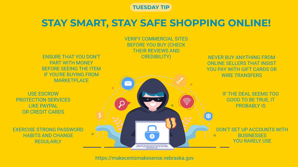 With Black Friday and Cyber Monday fast approaching, the <a href="/NebraskaDBF/">Nebraska Department of Banking & Finance</a> has tips on how to keep your money safe while shopping online, including paying with a credit card rather than a debit card. For more information about keeping your money safe, visit makecentsmakesense.nebraska.gov