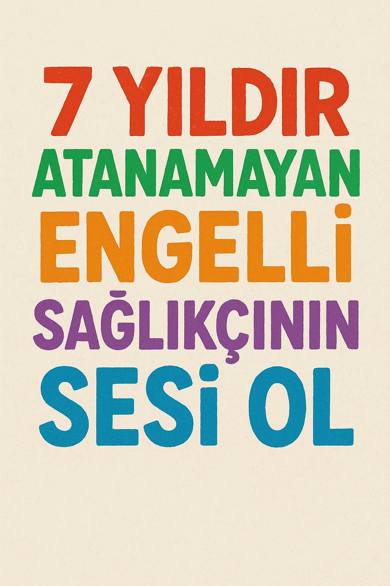 Yüksek puanlarına rağmen atanamayan engelliler burada
7 yıldır ataması yapılmayan, atanamayan engelli sağlıkçılar burada.
Haksızlık, adaletsizlik burada.
Haksızlığın yanında ol engellinin sesi ol #EngelliSağlıkçıyaAtama