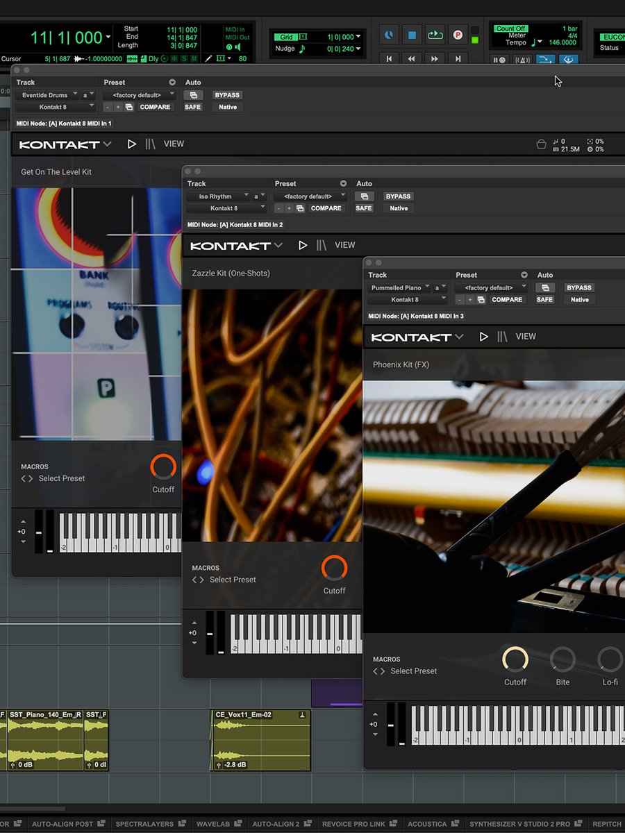 AvidProTools's tweet image. Three new sound expansions for the @NI_News Kontakt Leap: Pummeled Piano, Eventide Drums, and Isorhythm

▶️ avid.co/LL8r50Xh7Sp

#protools #nativeinstruments #kontakt #plugins #innercircle #musicproduction #mixing #recording #avidprotools #daw #avid