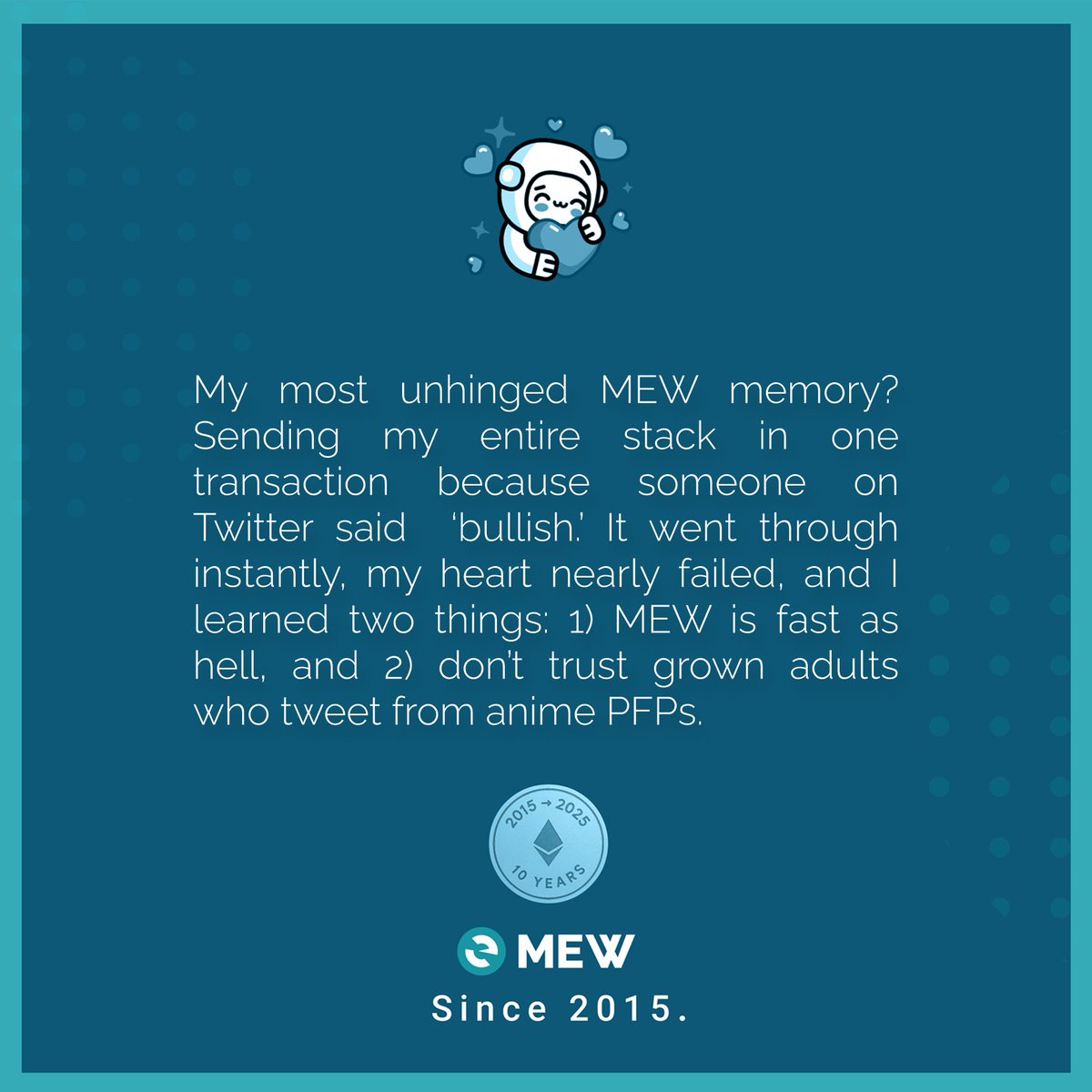 myetherwallet's tweet image. Don&apos;t trust grown adults who tweet from anime PFPs.