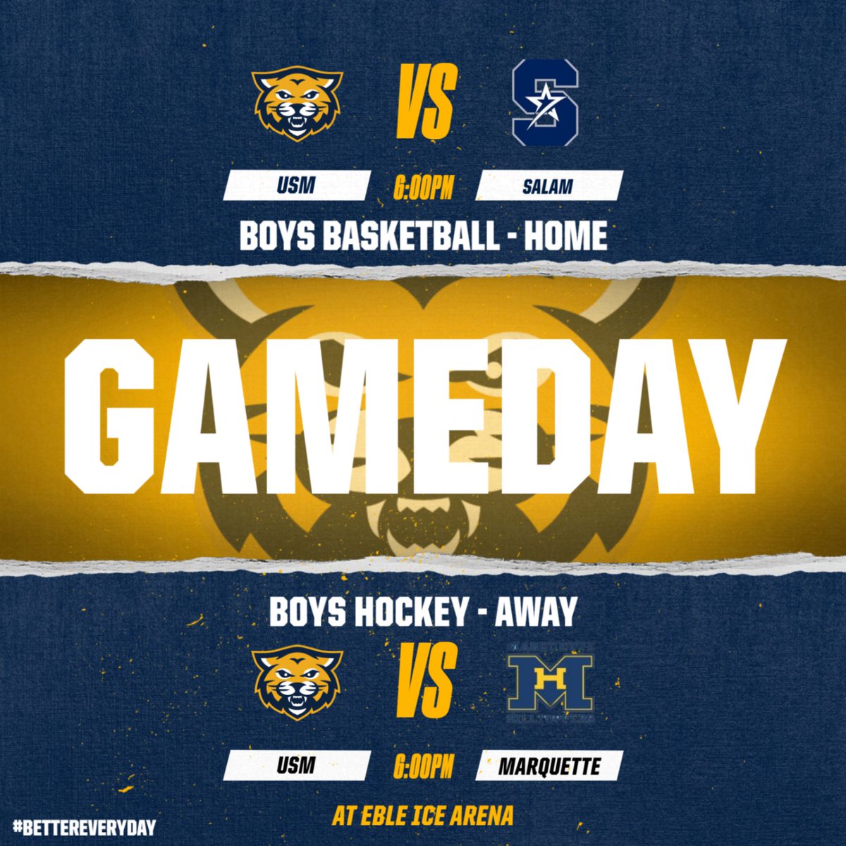 Go out and support your Wildcats today! 
<a href="/usmsocial/">University School of Milwaukee</a> <a href="/USMAthleticsAD/">Tim Williams</a> #BetterEveryday