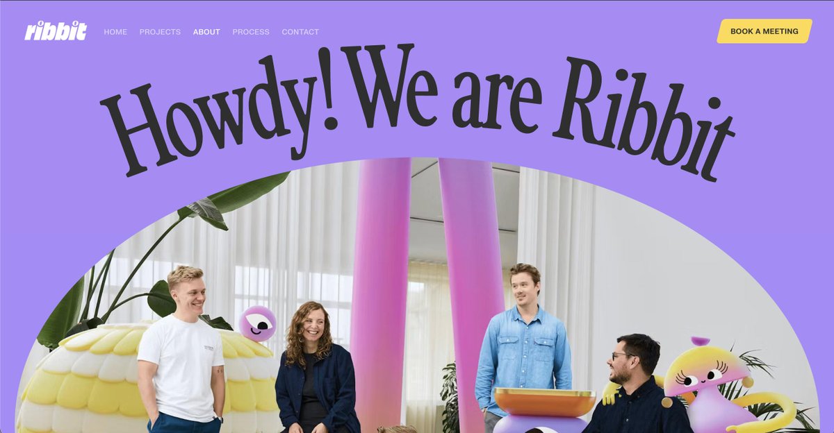 CommArts's tweet image. WEBPicks: @nyance and @iltp bring Ribbit’s curiosity-led identity to life through a bold, character-driven site with custom animation. ow.ly/Rsvo50XwQ5B