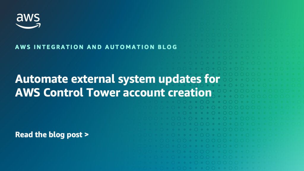 33squared's tweet image. Automate external system updates for AWS Control Tower account creation aws.amazon.com/blogs/infrastr… #AWSControlTower #AWSManagedServices #TechnicalHowto
