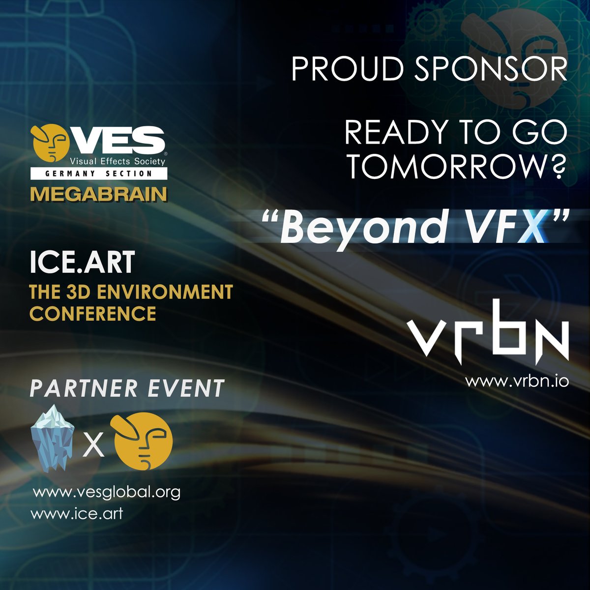 vrbnio's tweet photo. It's almost time for the 'Beyond VFX', a partner event by VES Germany &amp; https://t.co/pTK1yAC9H2 3D Environment Conference. 🚀🌄

The event happens tomorrow - Register today:
https://t.co/J9KNWeMaFm

#iceconference #vfx #AI #ethics #VES #animation #art #3d https://t.co/u4Unuq1roP